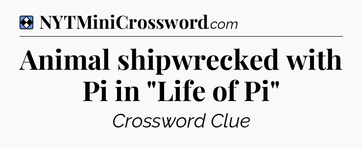 Solution: Animal shipwrecked with Pi in 