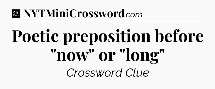 Poetic preposition before 