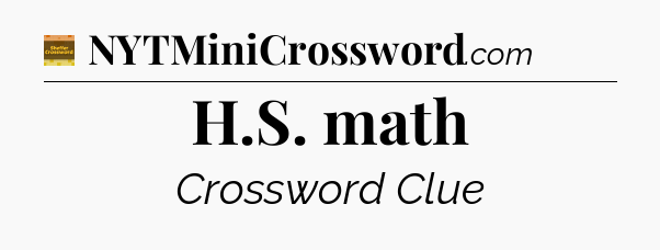 H.S. math - Eugene Sheffer Crossword