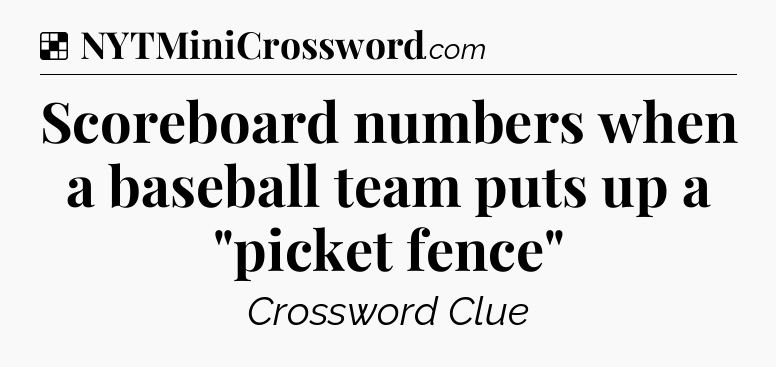 Solution: Scoreboard numbers when a baseball team puts up a 