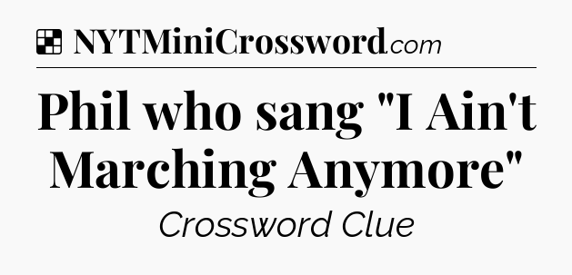 Solution: Phil who sang 