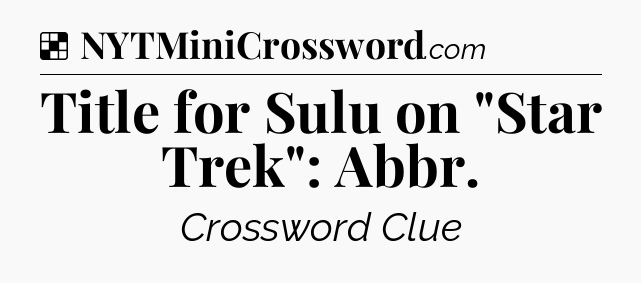 Solution: Title for Sulu on 