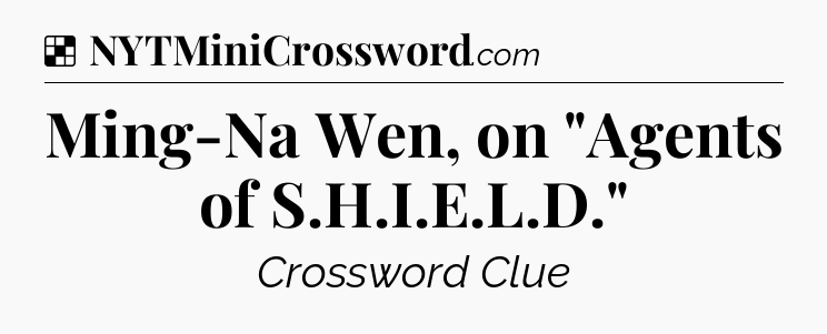 Solution: Ming-Na Wen, on 