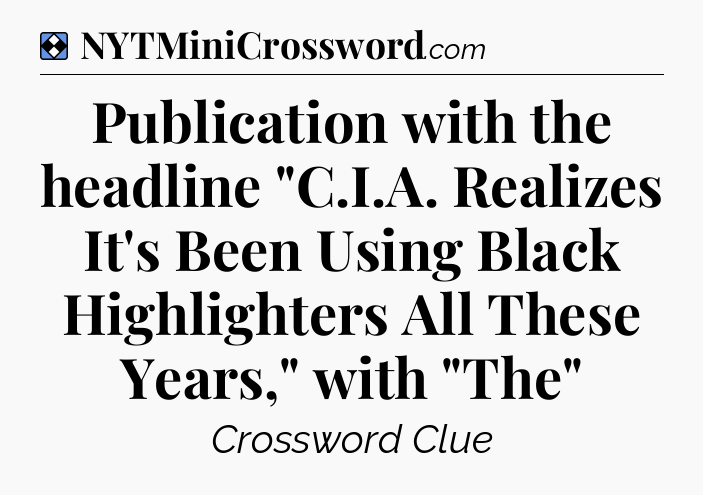 Solution: Publication with the headline 