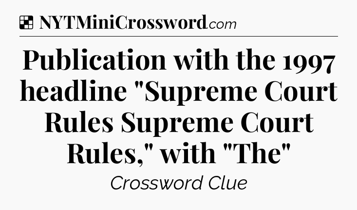 Solution: Publication with the 1997 headline 