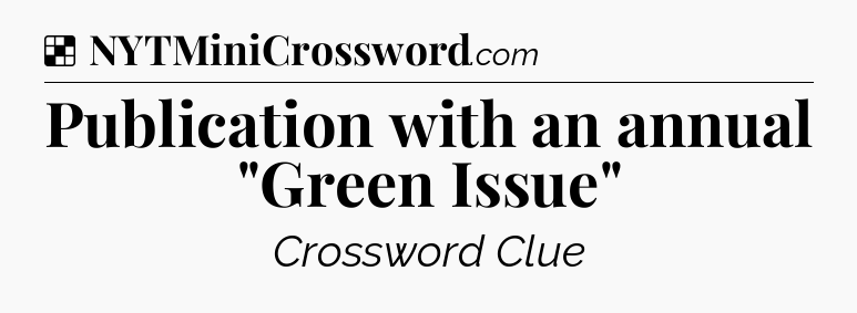 Solution: Publication with an annual 