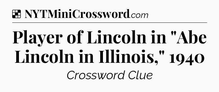 Solution: Player of Lincoln in 