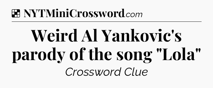 Solution: Weird Al Yankovic's parody of the song 