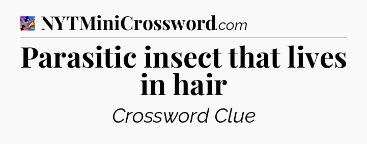 Parasitic insect that lives in hair Crossword Clue