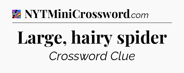 Large, hairy spider Crossword Clue