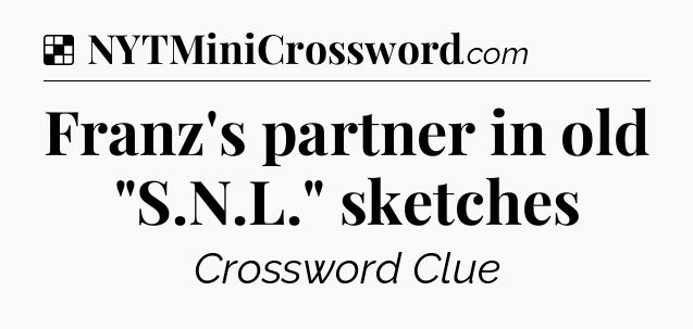 Solution: Franz's partner in old 