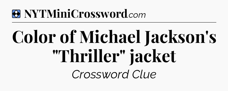 Solution: Color of Michael Jackson's 