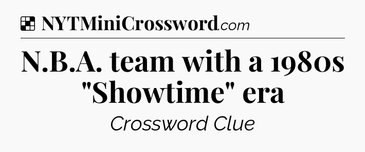 Solution: N.B.A. team with a 1980s 