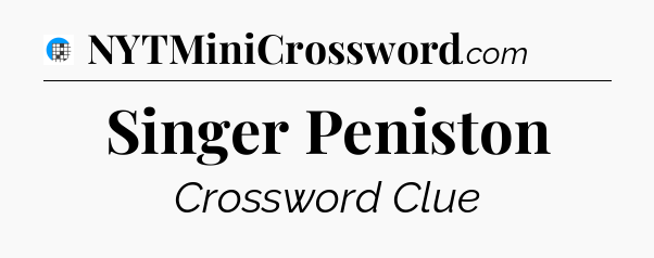 Singer Peniston Crossword Clue