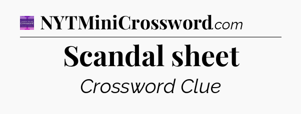Scandal sheet - Thomas Joseph Crossword