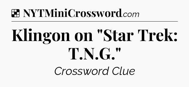 Solution: Klingon on 