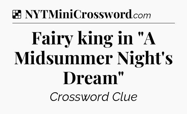 Solution: Fairy king in 