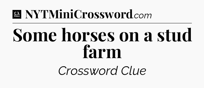 Some horses on a stud farm - LA Times Crossword