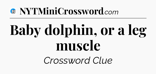 Baby dolphin, or a leg muscle Crossword Clue