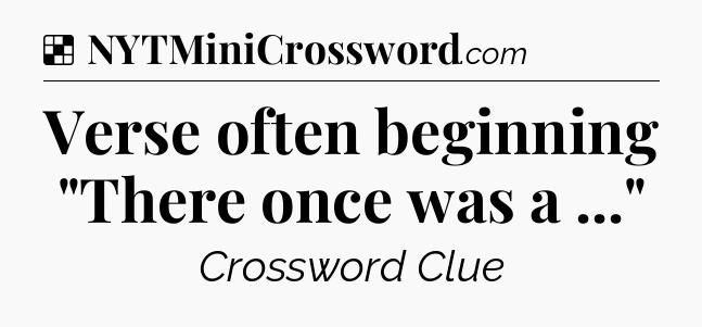 Solution: Verse often beginning 