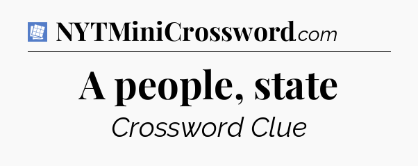 A people, state Puzzle Page Crossword Clue