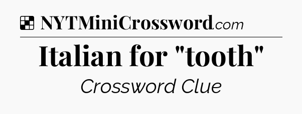 Solution: Italian for 