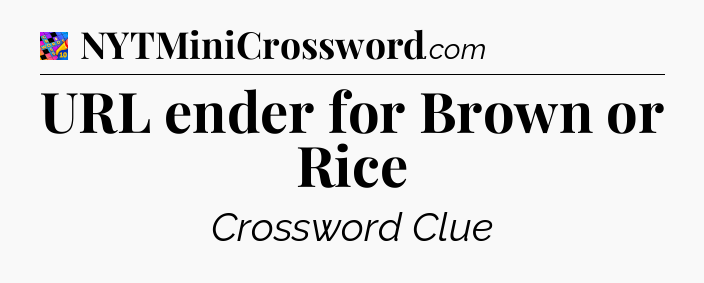 URL ender for Brown or Rice Crossword Clue