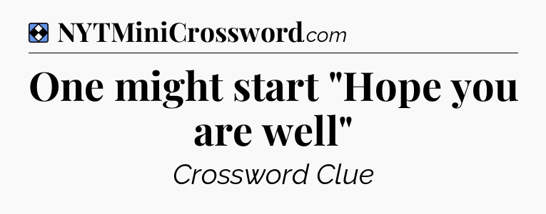 Solution: One might start 