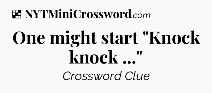 Solution: One might start 