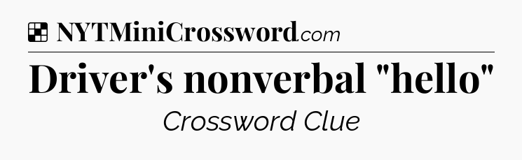 Solution: Driver's nonverbal 