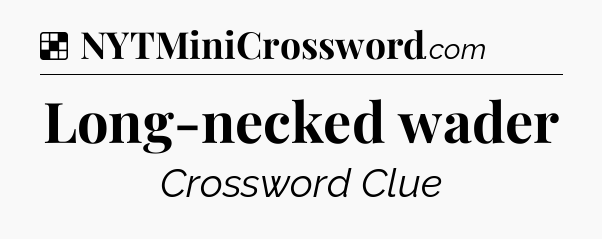 Solution: Long-necked wader - NYT Crossword