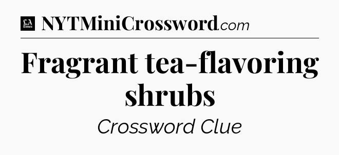 Fragrant tea-flavoring shrubs - LA Times Crossword