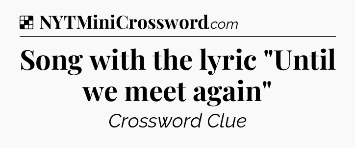 Solution: Song with the lyric 