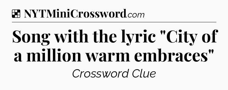 Solution: Song with the lyric 