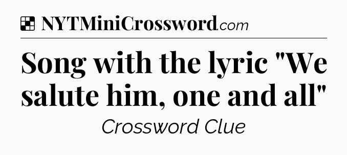 Solution: Song with the lyric 