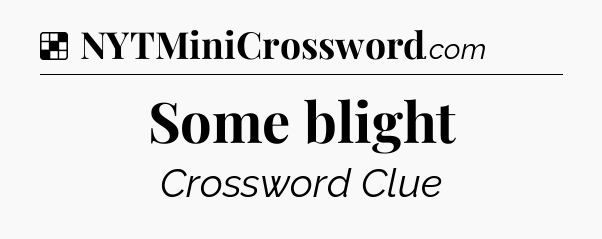 Solution: Some blight - NYT Crossword
