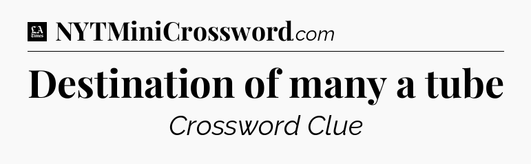 Destination of many a tube - LA Times Crossword