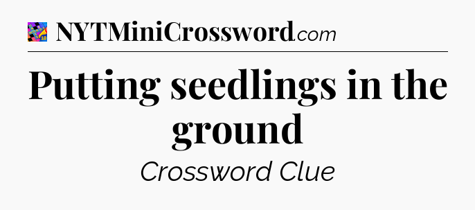 Putting seedlings in the ground Crossword Clue