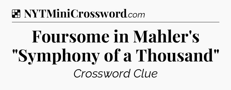 Solution: Foursome in Mahler's 