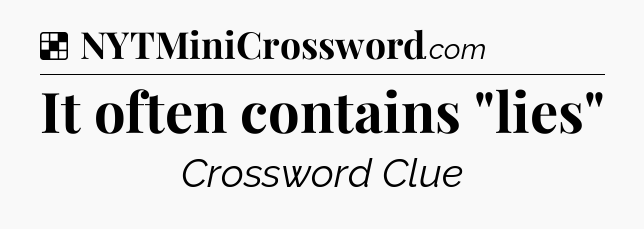 Solution: It often contains 