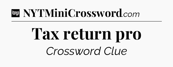 Tax return pro Crossword Clue