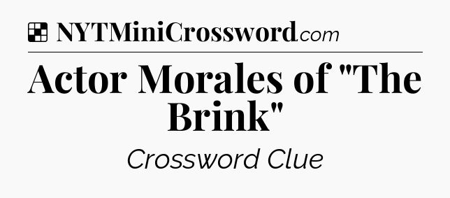 Solution: Actor Morales of 