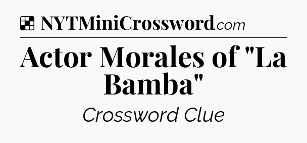 Solution: Actor Morales of 