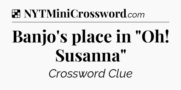 Solution: Banjo's place in 