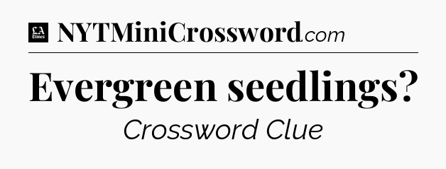 Evergreen seedlings - LA Times Crossword