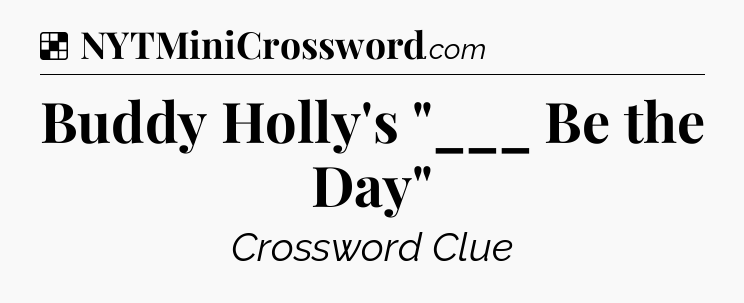 Solution: Buddy Holly's 