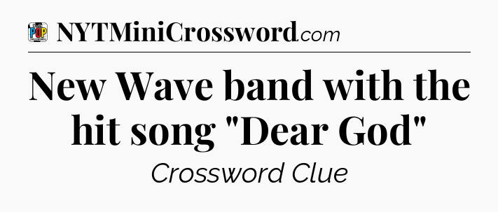 New Wave band with the hit song 