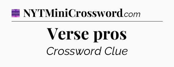 Verse pros - Thomas Joseph Crossword