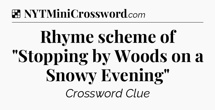 Solution: Rhyme scheme of 
