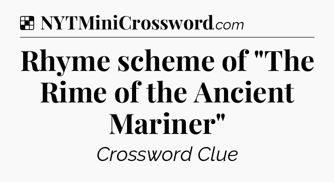 Solution: Rhyme scheme of 